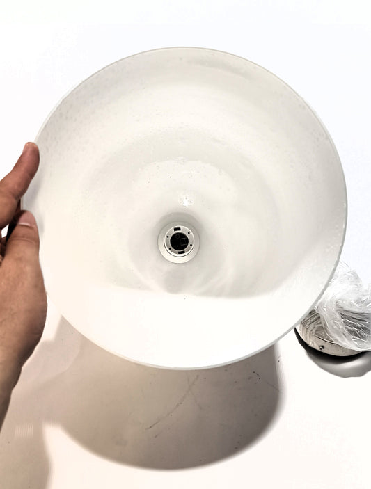 Lámpara de techo de cristal blanco con efecto burbuja