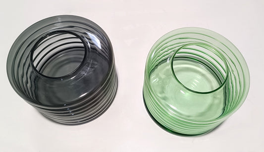 jarras de vidrio bicolor