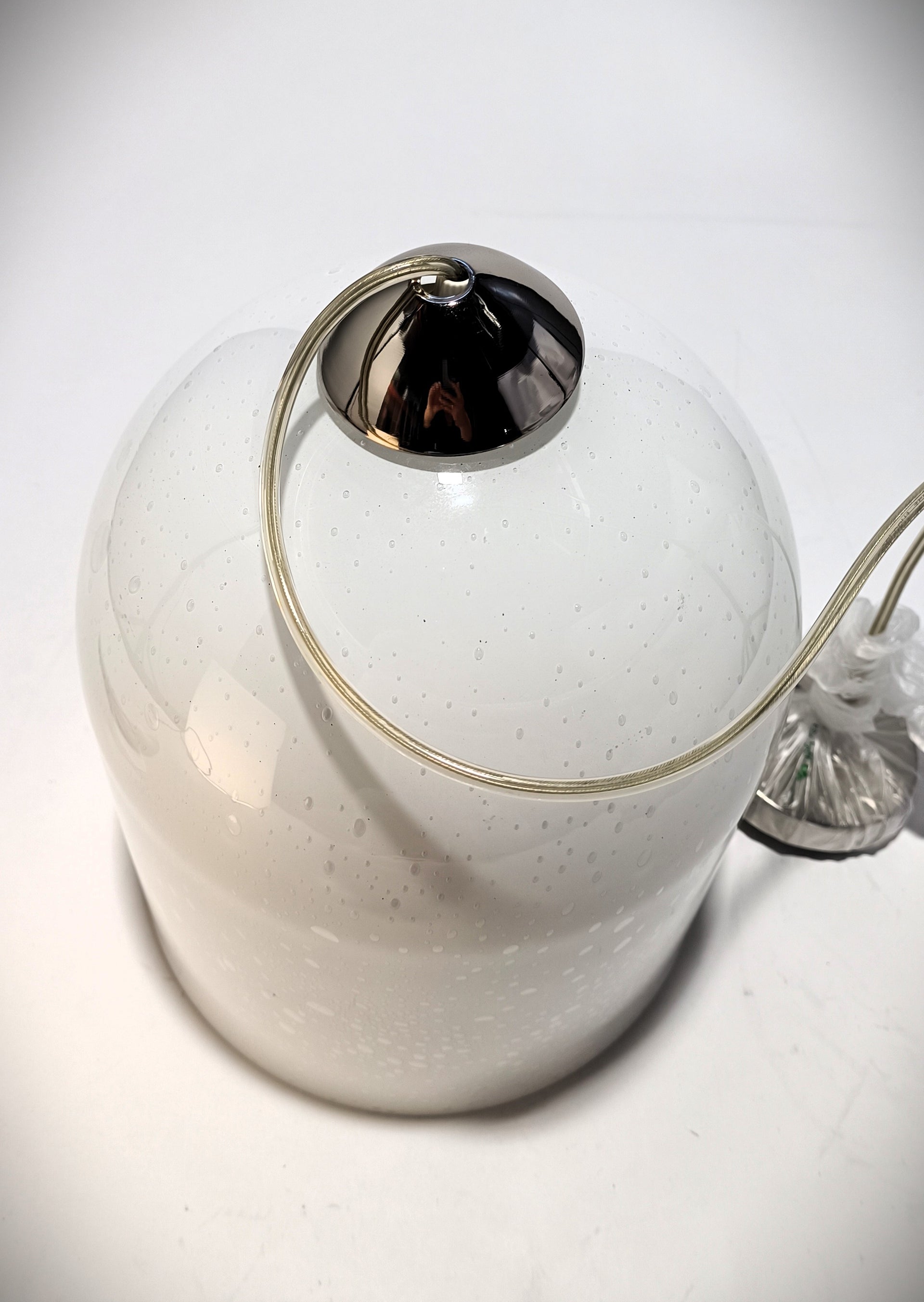 Plafonnier en verre blanc à effet bulle