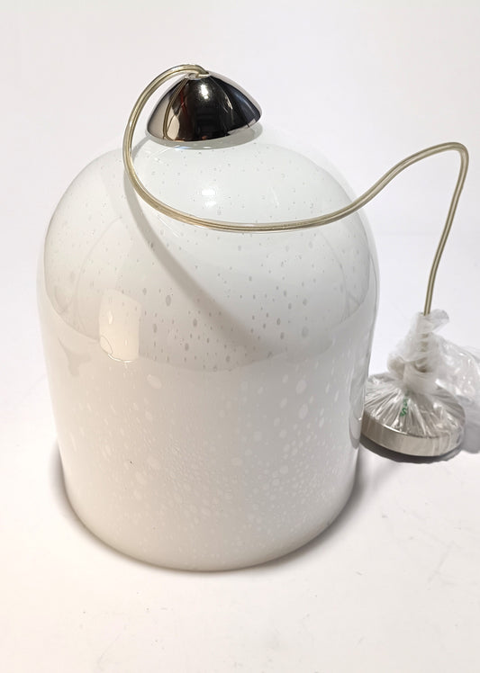 Lámpara de techo de cristal blanco con efecto burbuja