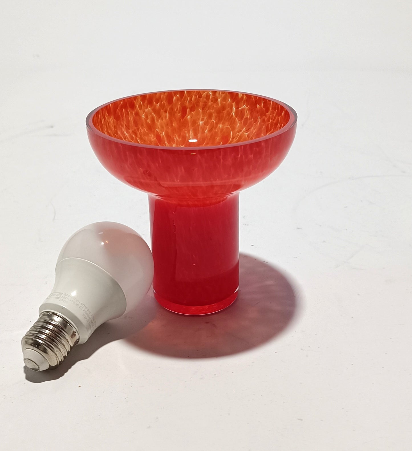 Luz de té en vidrio rojo