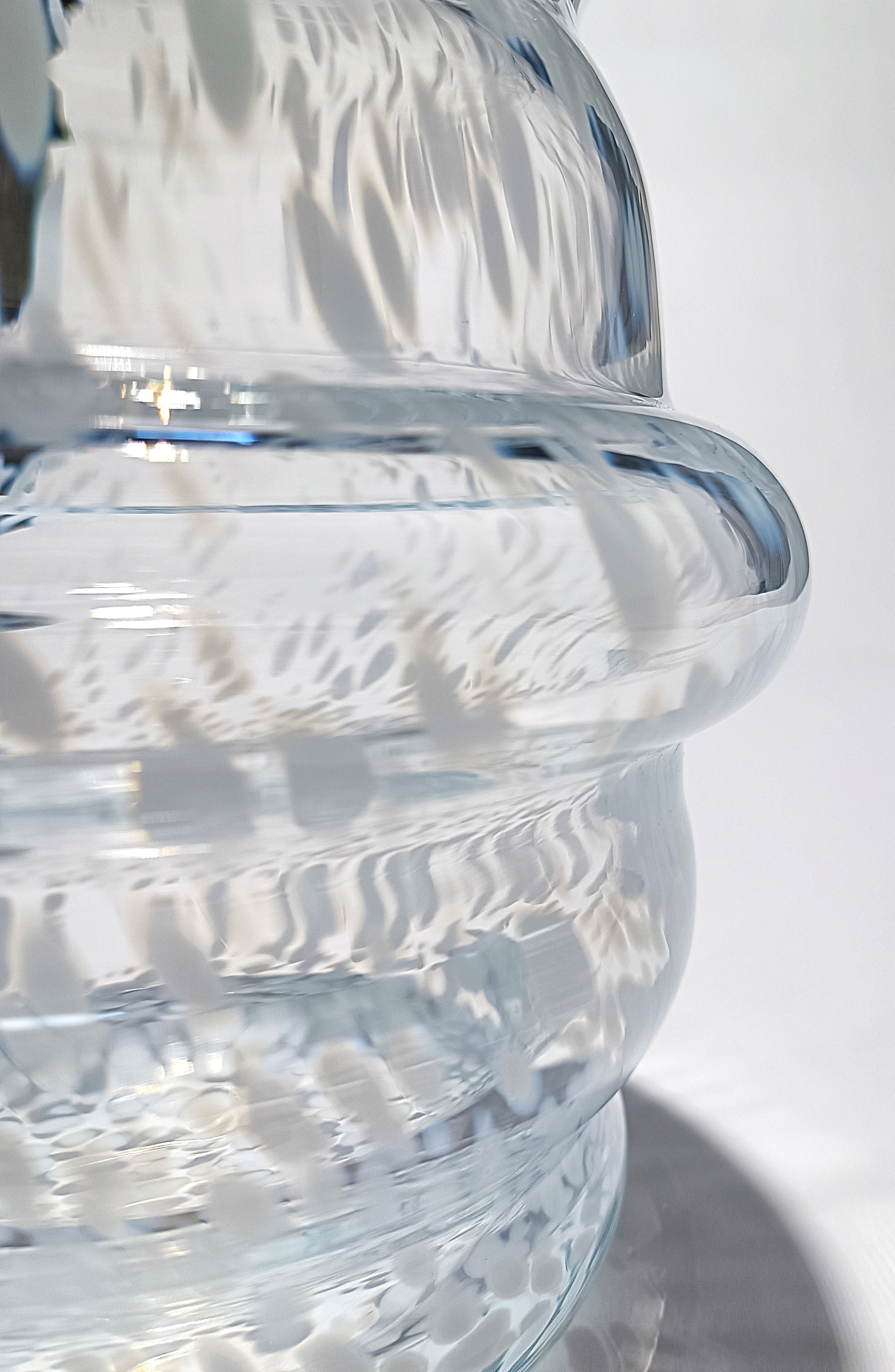 Vaso de vidro com Ondas com grão opala