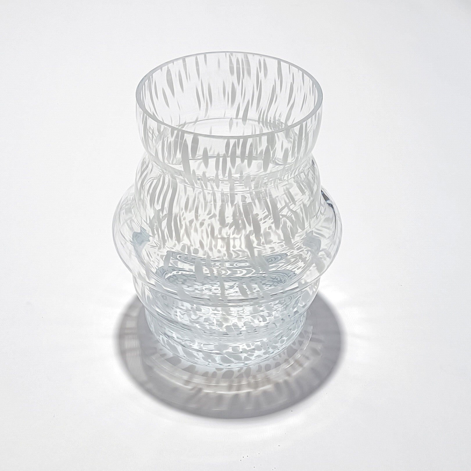 Vaso de vidro com Ondas com grão opala