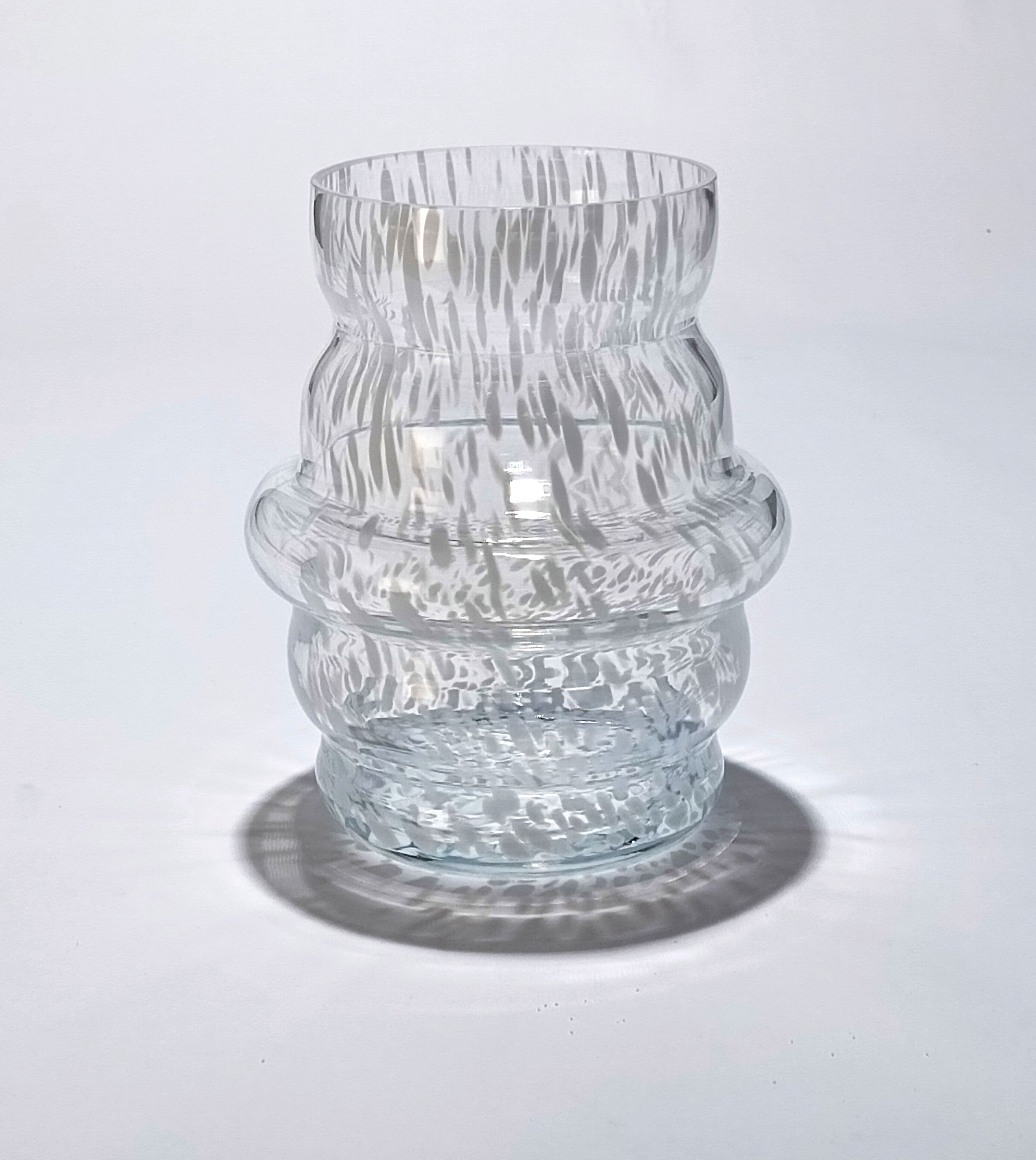 Vaso de vidro com Ondas com grão opala