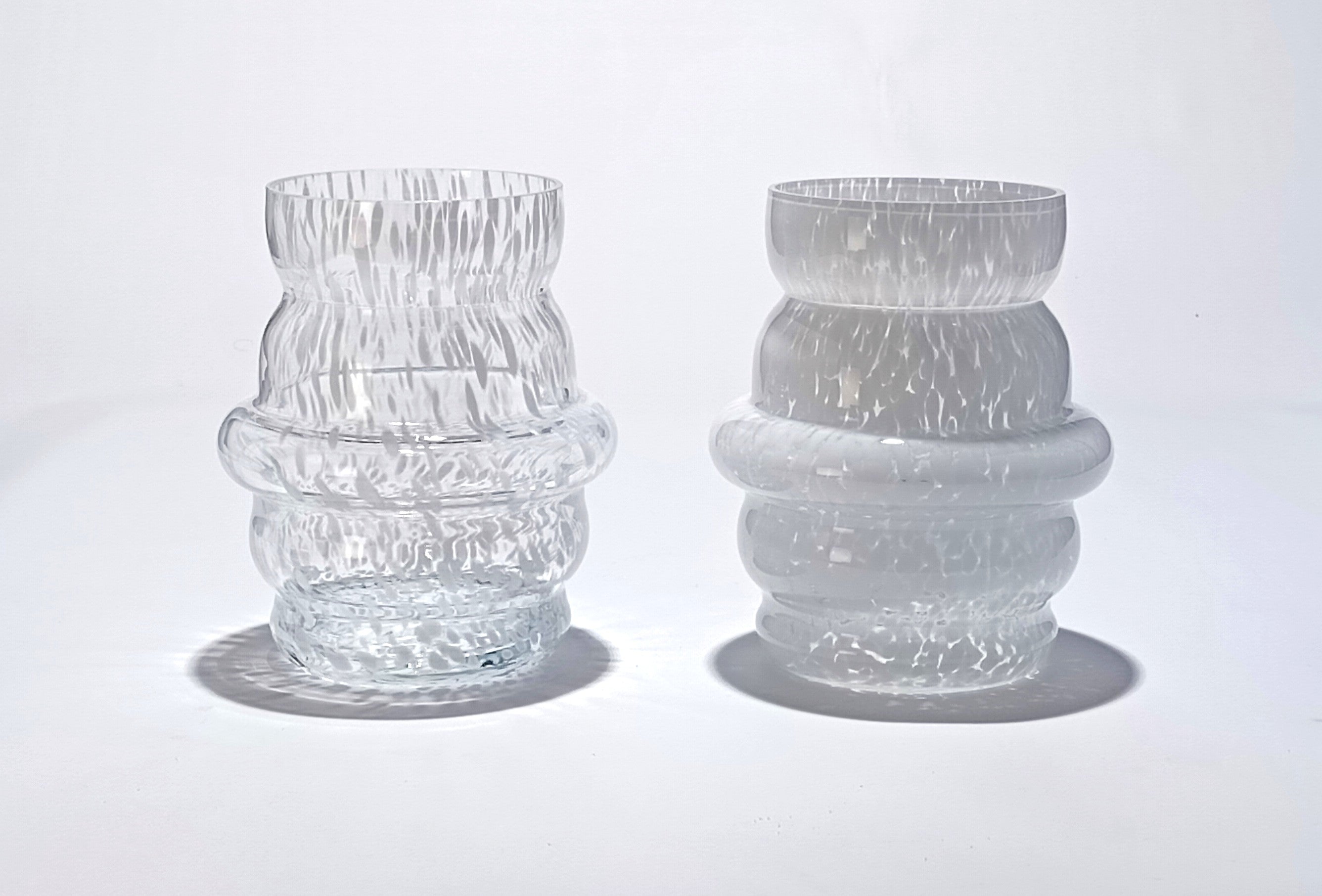 Vaso de vidro com Ondas com grão opala