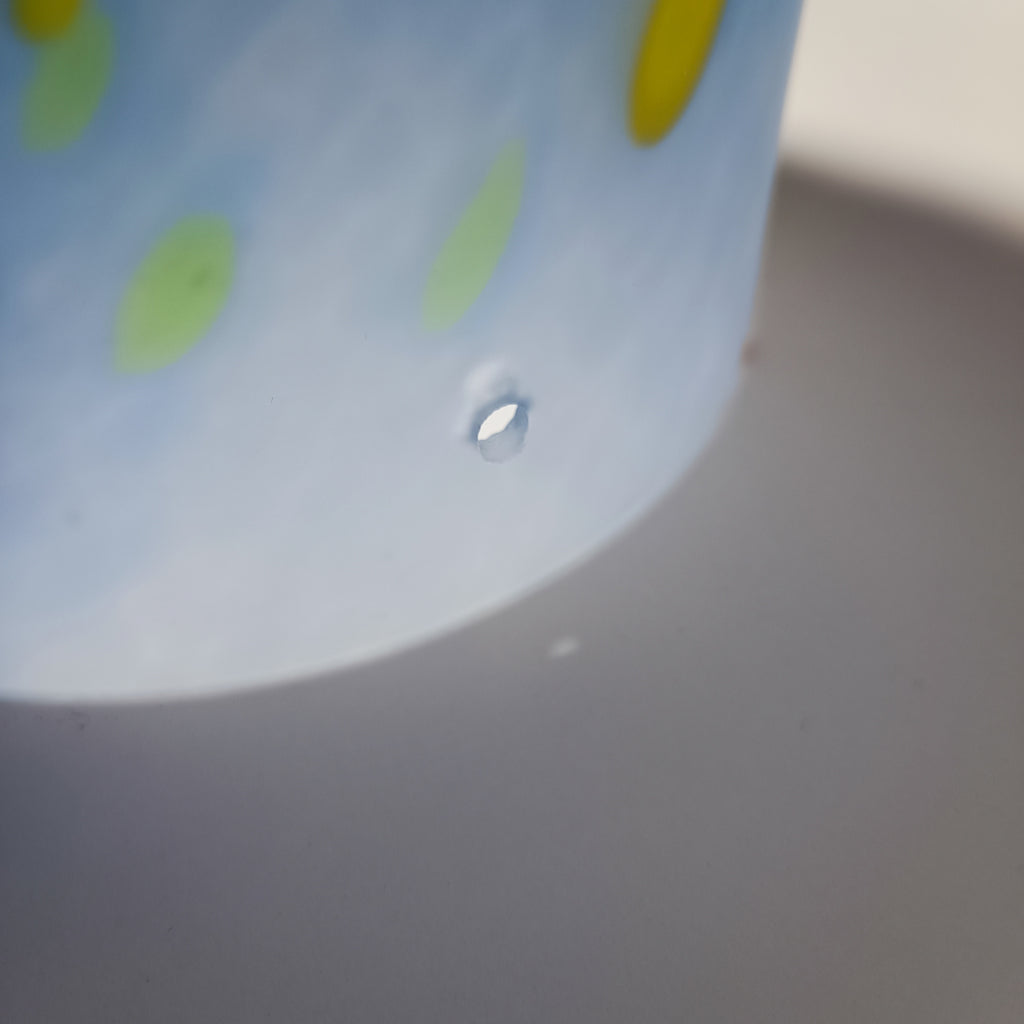 Vidro para Candeeiro de Teto Azul com Grãos de Cor