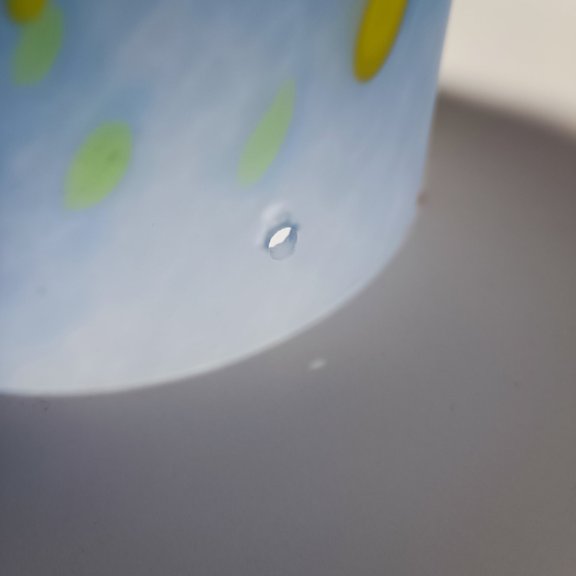 Vidro para Candeeiro de Teto Azul com Grãos de Cor