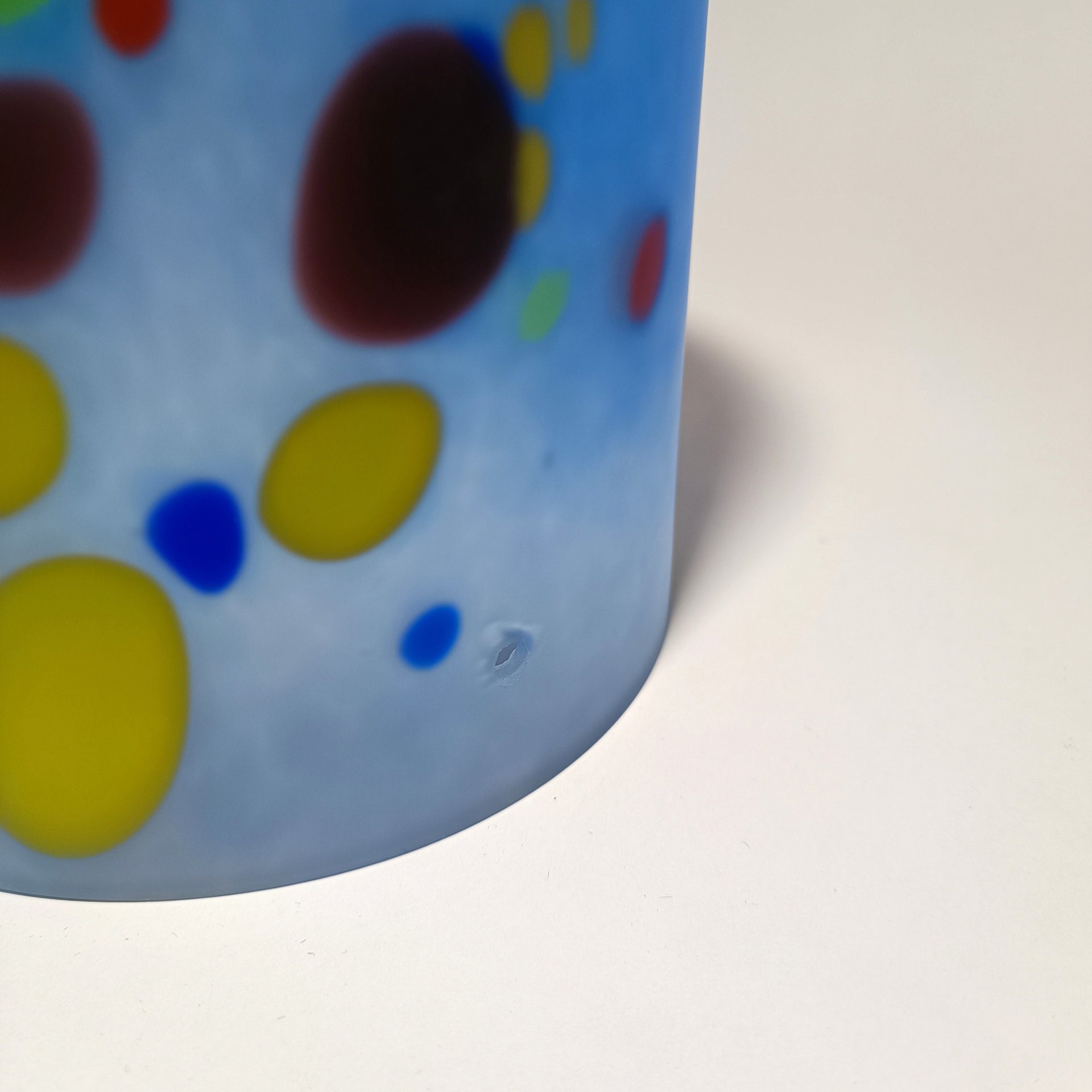 Vidro para Candeeiro de Teto Azul com Grãos de Cor