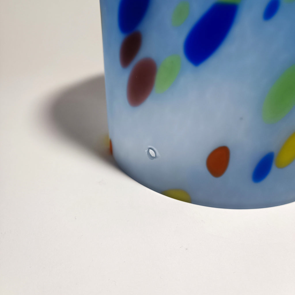 Vidro para Candeeiro de Teto Azul com Grãos de Cor