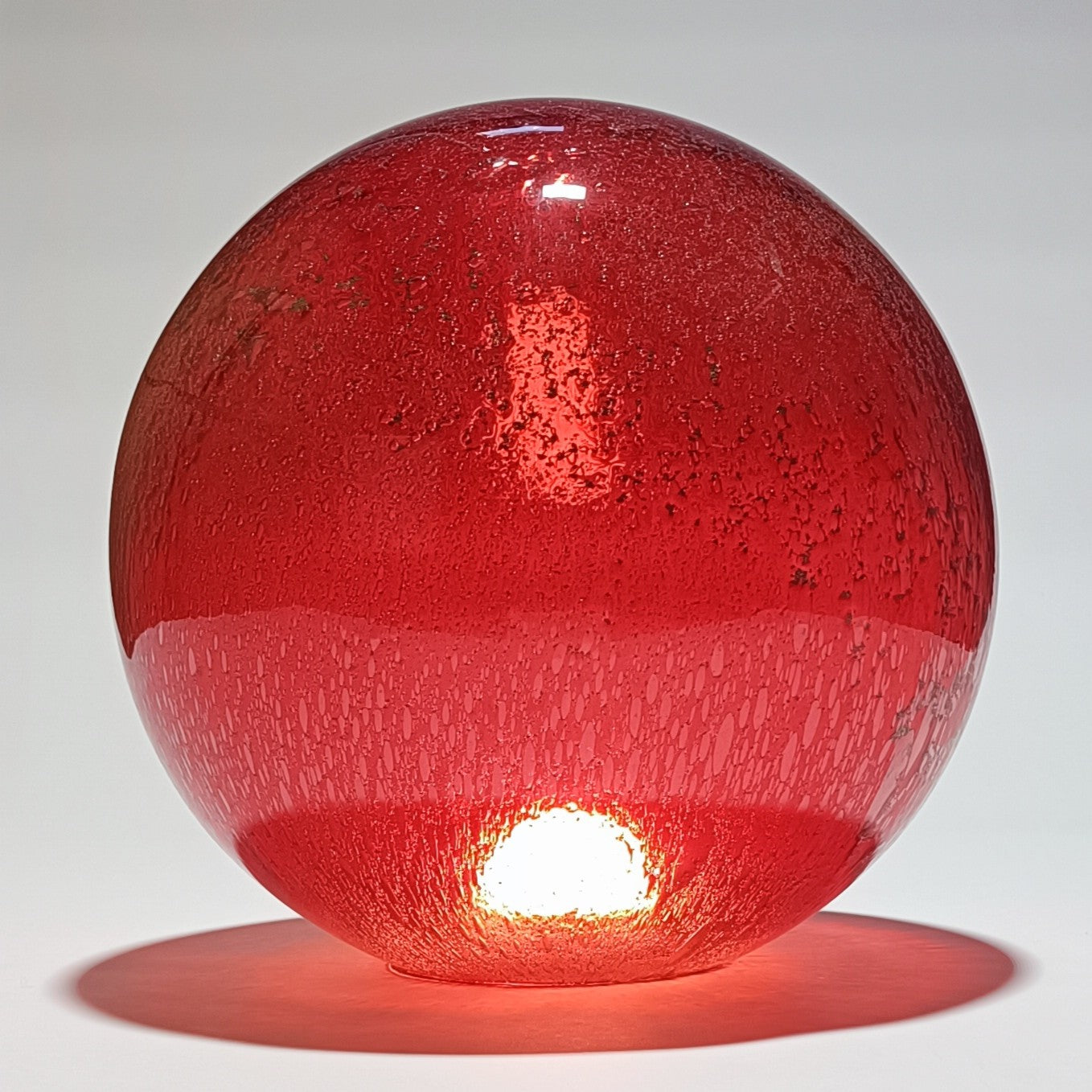 Globo de Vidro Soprado Vermelho | Peça para Iluminação | Ø35