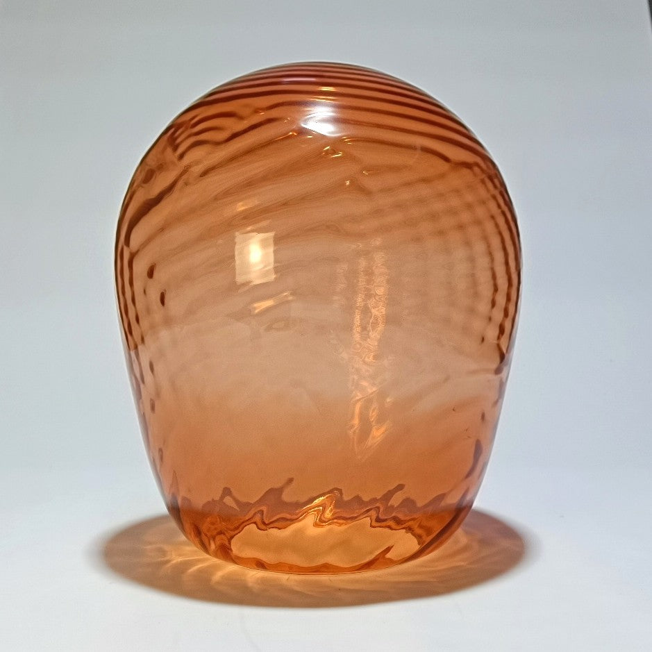 Abat-jour en Verre Soufflé Artisanal Ovale Cannelé — Lampadaire