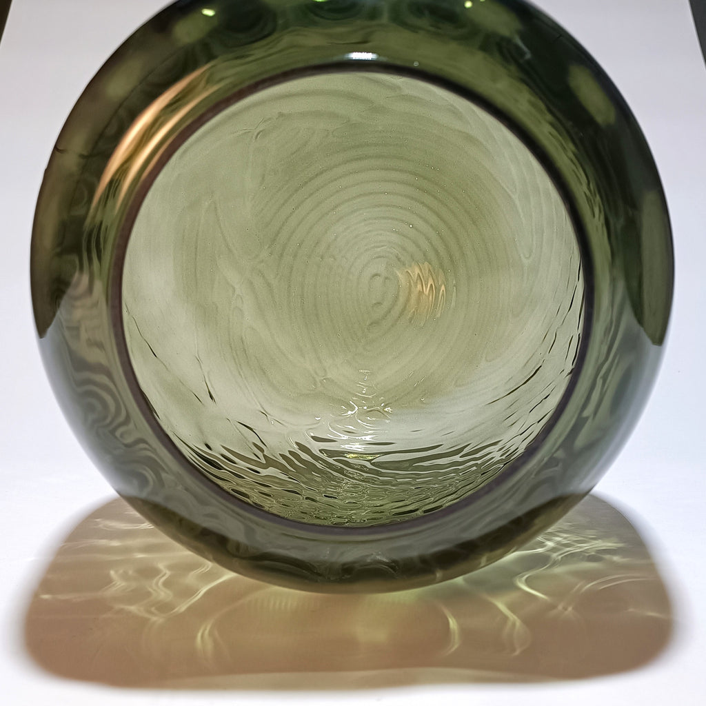 Abat-jour en Verre Soufflé Artisanal Ovale Cannelé — Lampadaire