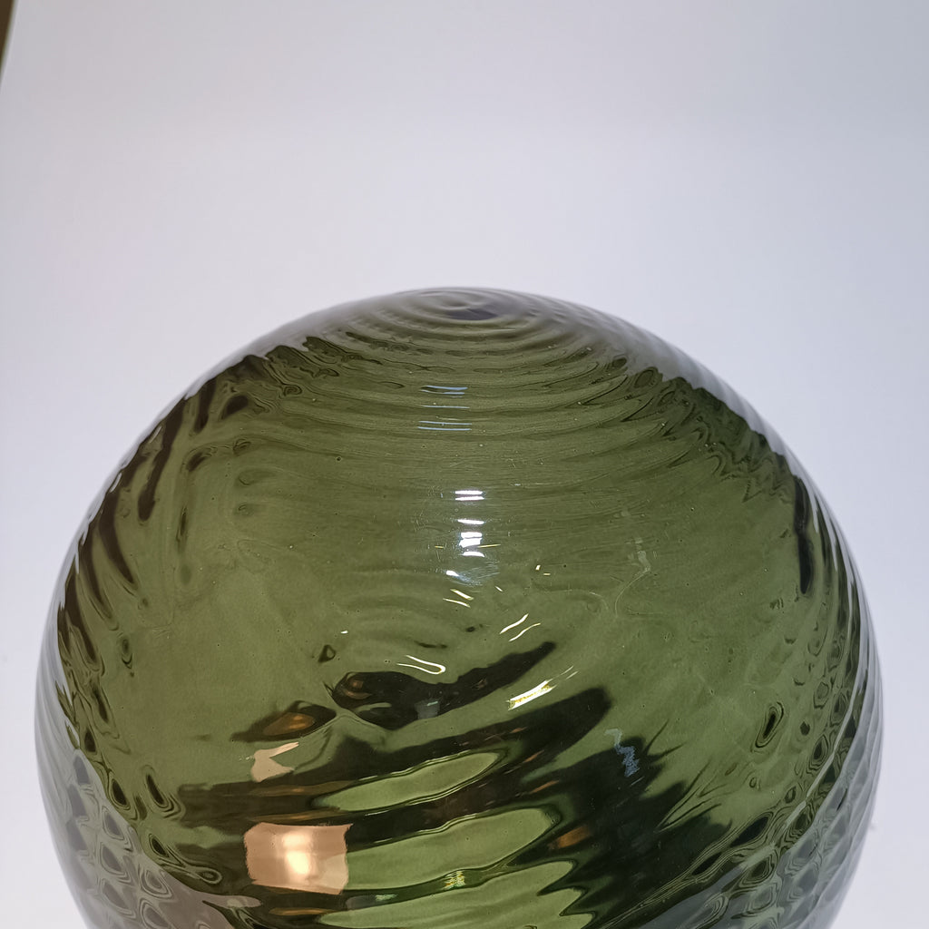 Abat-jour en Verre Soufflé Artisanal Ovale Cannelé — Lampadaire