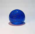 Abajur Esfera Vidro Artesanal Volkano Azul Cobalto