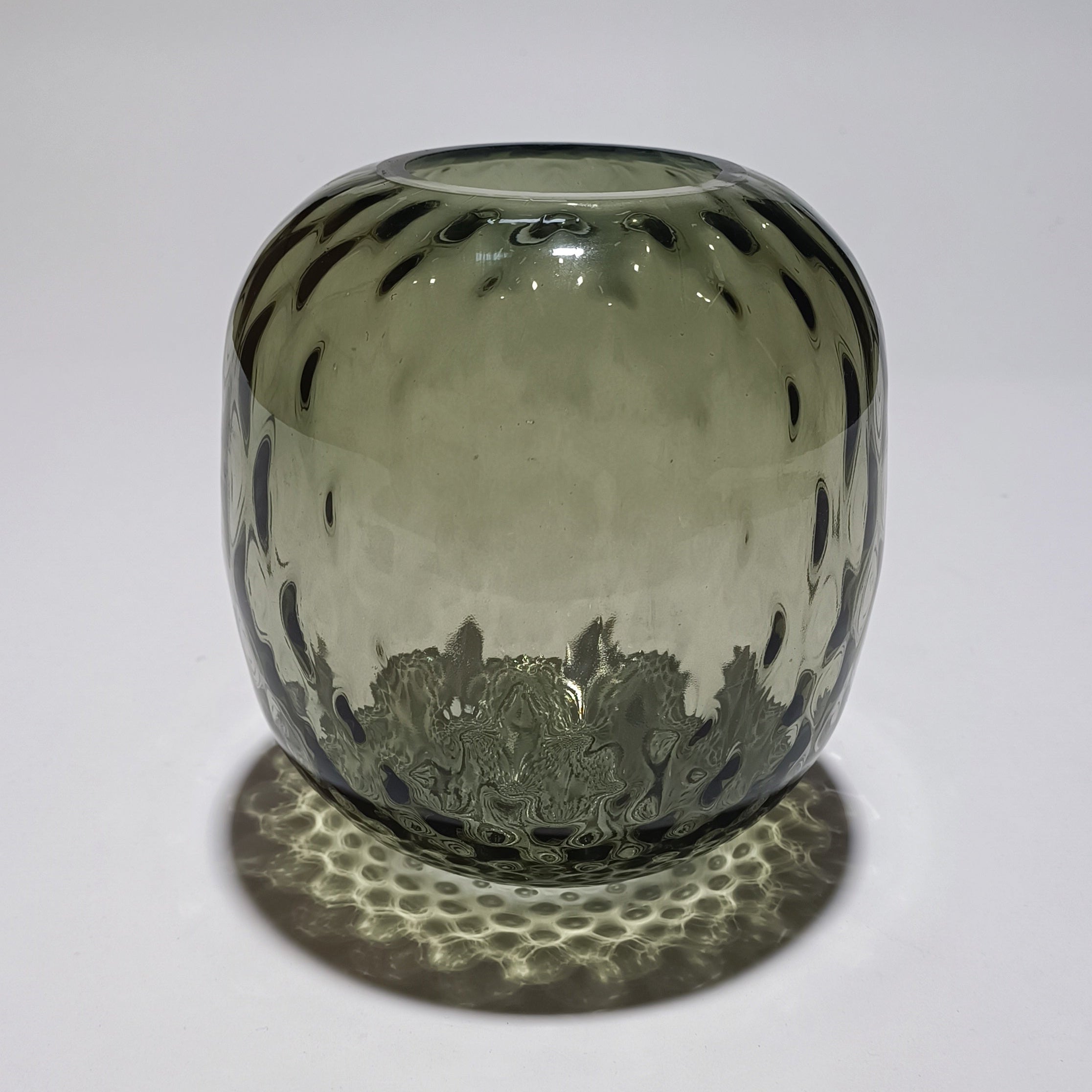 Vaso em Vidro Soprado com Canelado Direito