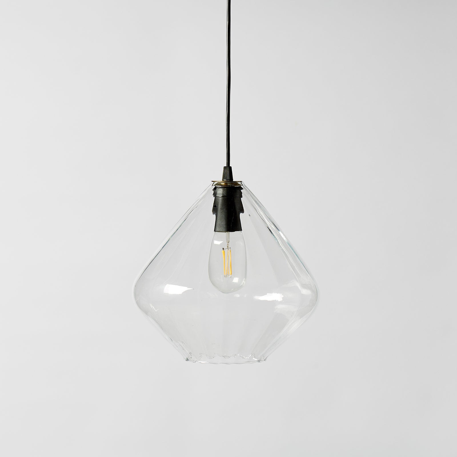 Candeeiro de teto DROPPA | Transparente | Canelado Direito