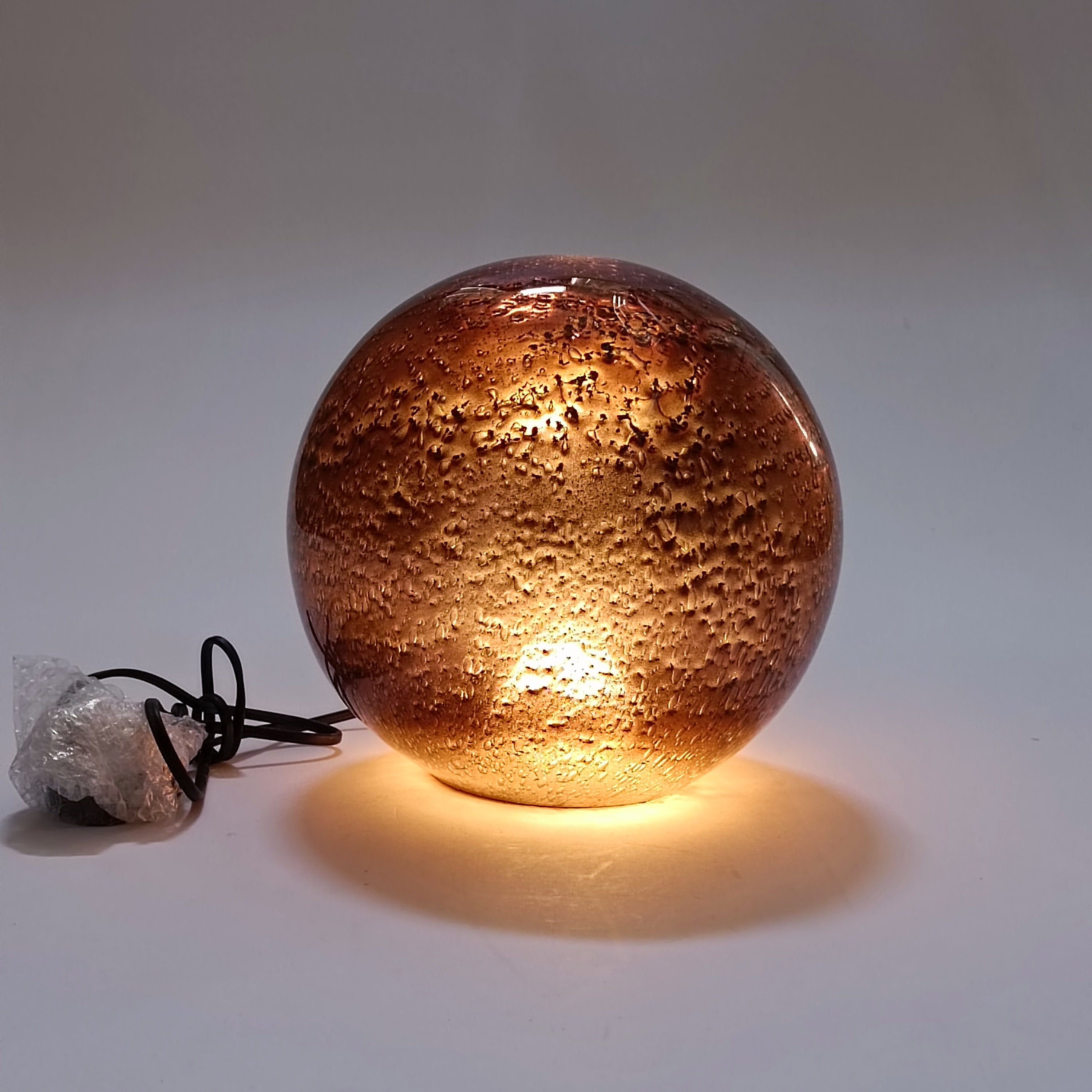 Candeeiro de Mesa Cobre Esfera 25cm