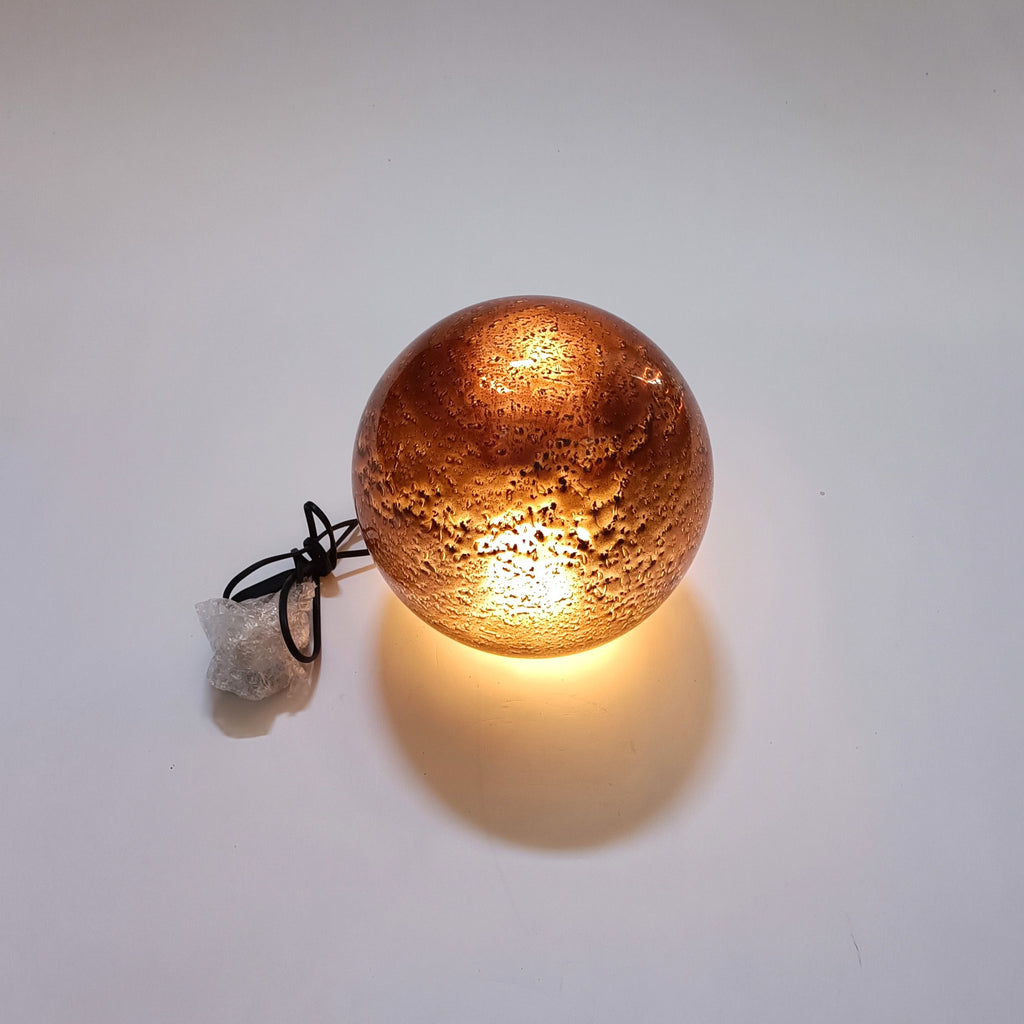 Candeeiro de Mesa Cobre Esfera 25cm