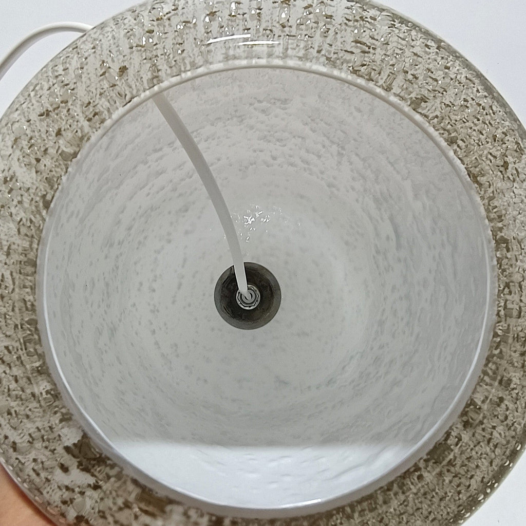 White glass table lamp base, Volkano model – view 3