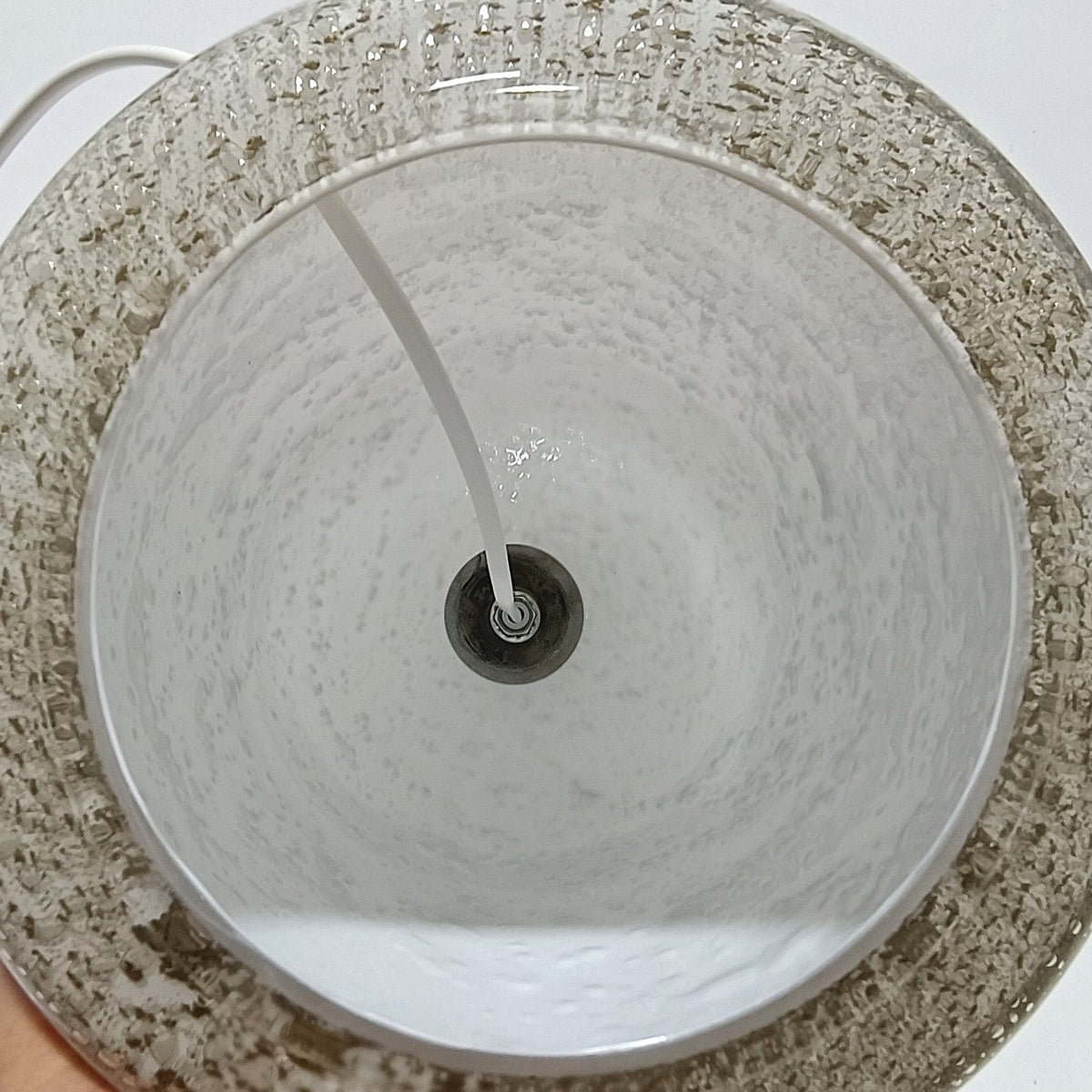 White glass table lamp base, Volkano model – view 3