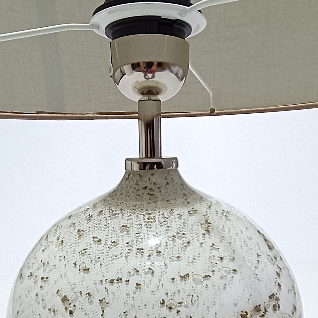 White glass table lamp base, Volkano model – view 6