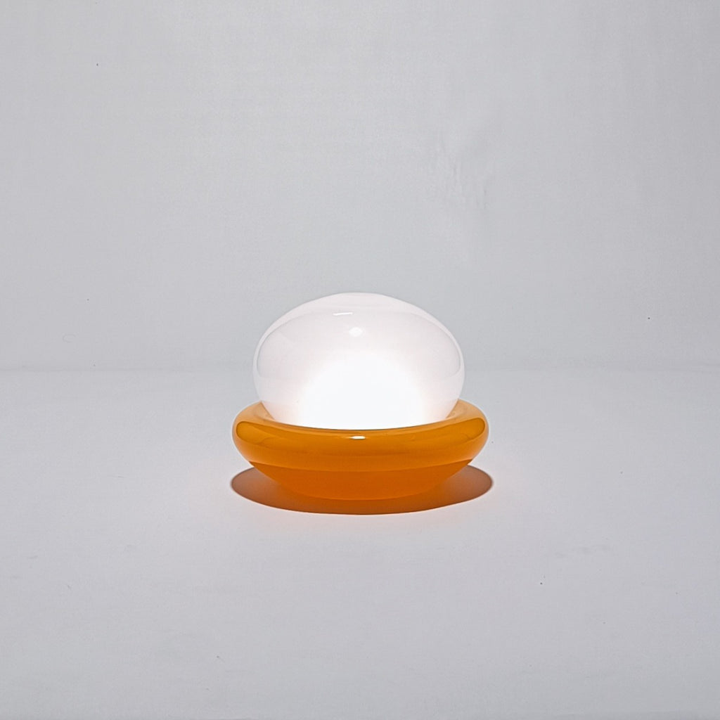 Cordless table lamp in orange glass, Nebulume model – view 6