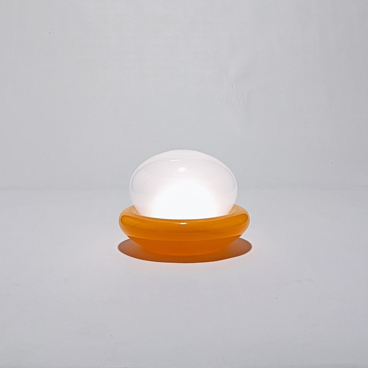 Cordless table lamp in orange glass, Nebulume model – view 6