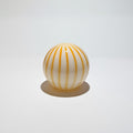 Cordless table lamp in yellow striped blown glass, Ø 25 cm