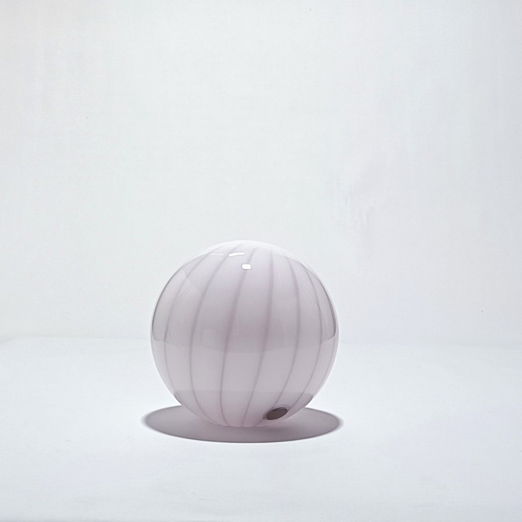 Cordless table lamp in pink striped blown glass, Ø 25 cm – view 5