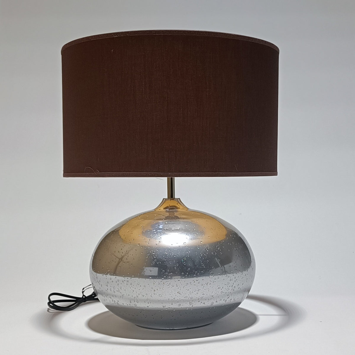 Table lamp in bubbled glass with a silver oval base – view 9