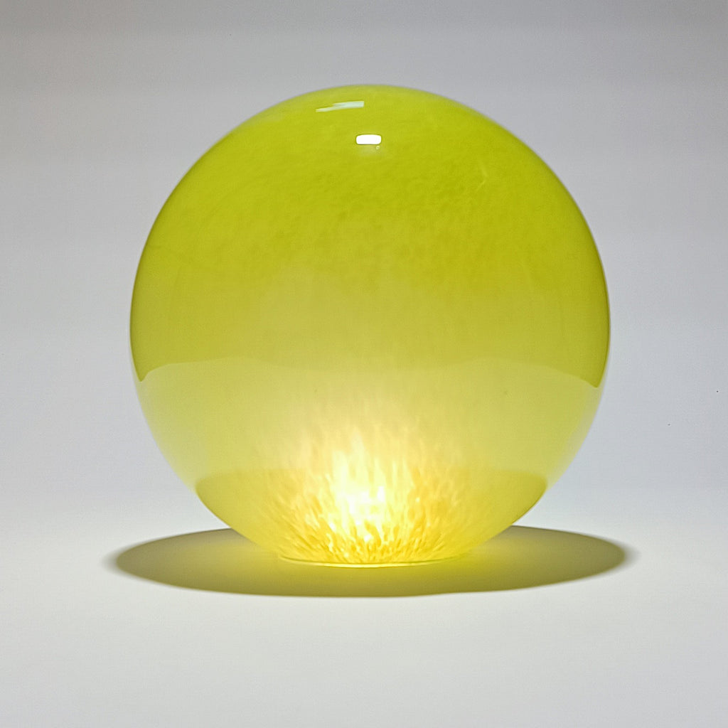 Lime-green blown glass globe for lamp, Ø 35 cm – view 4