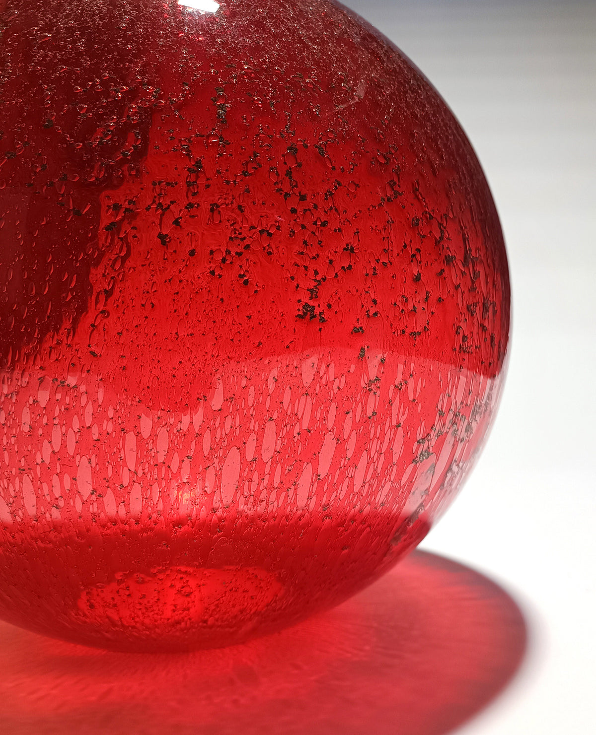 Red blown glass globe for lamp, Ø 35 cm