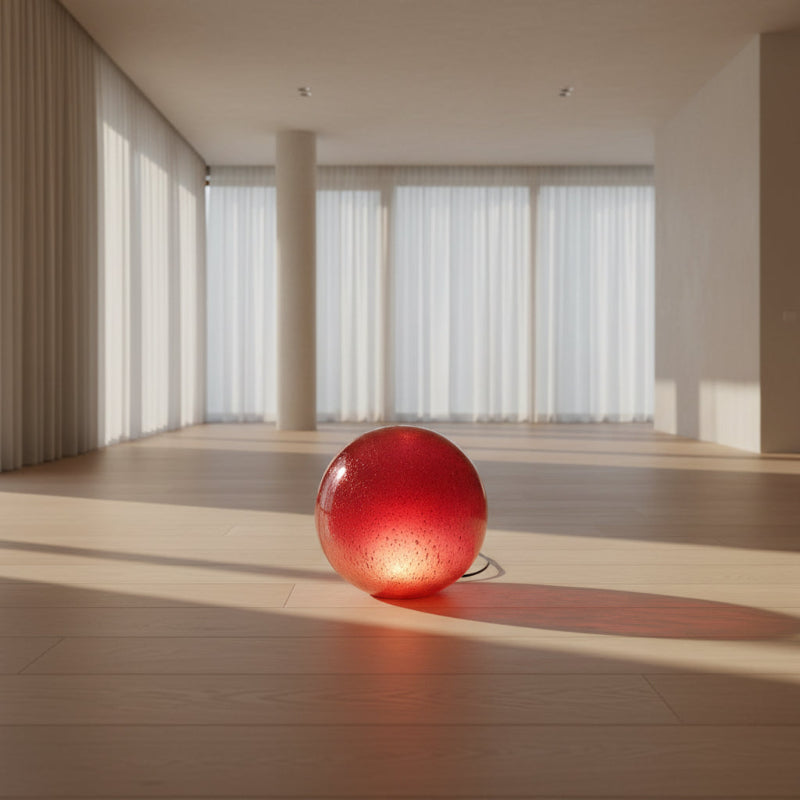 Red blown glass globe for lamp, Ø 35 cm – view 4