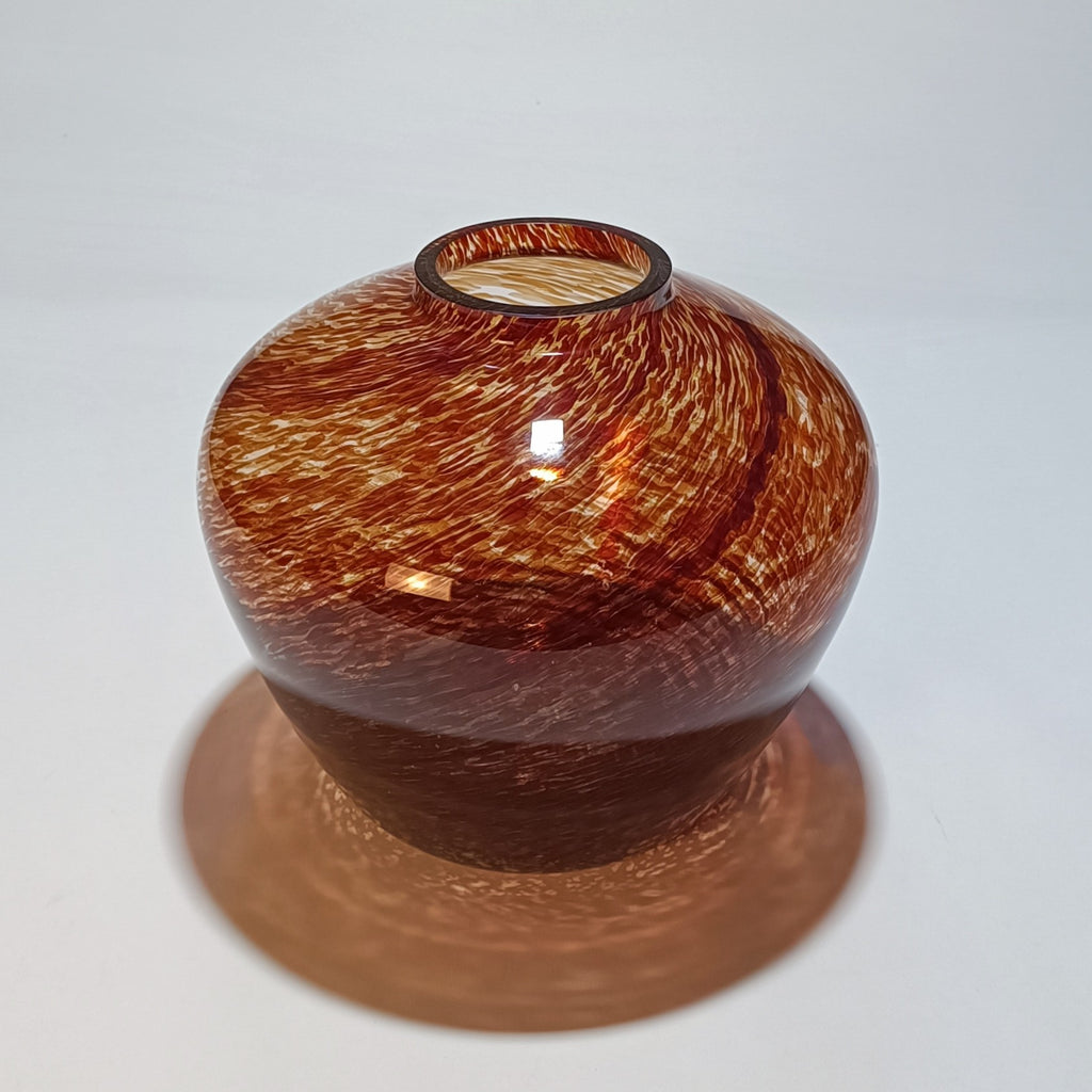 Jarra esfera em vidro soprado âmbar, artesanal – vista 4