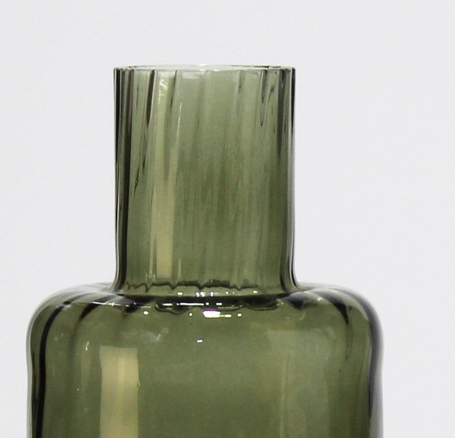 Elegante par de jarrones de cristal | Verde