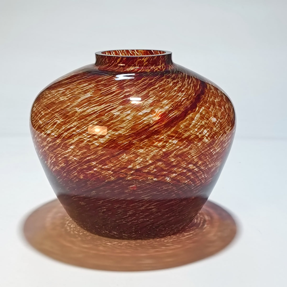 Jarrón Ámbar Esfera – Vidrio soplado artesanal