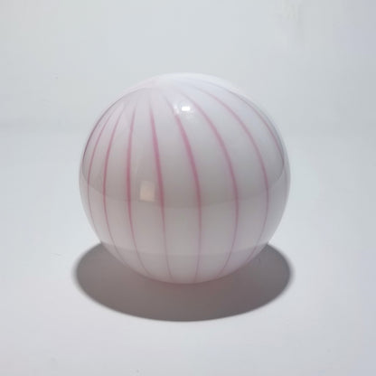 Lámpara de mesa inalámbrica de vidrio soplado – Rosa con rayas | Ø 25 cm