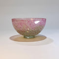 Taça decorativa em vidro soprado, rosa e verde