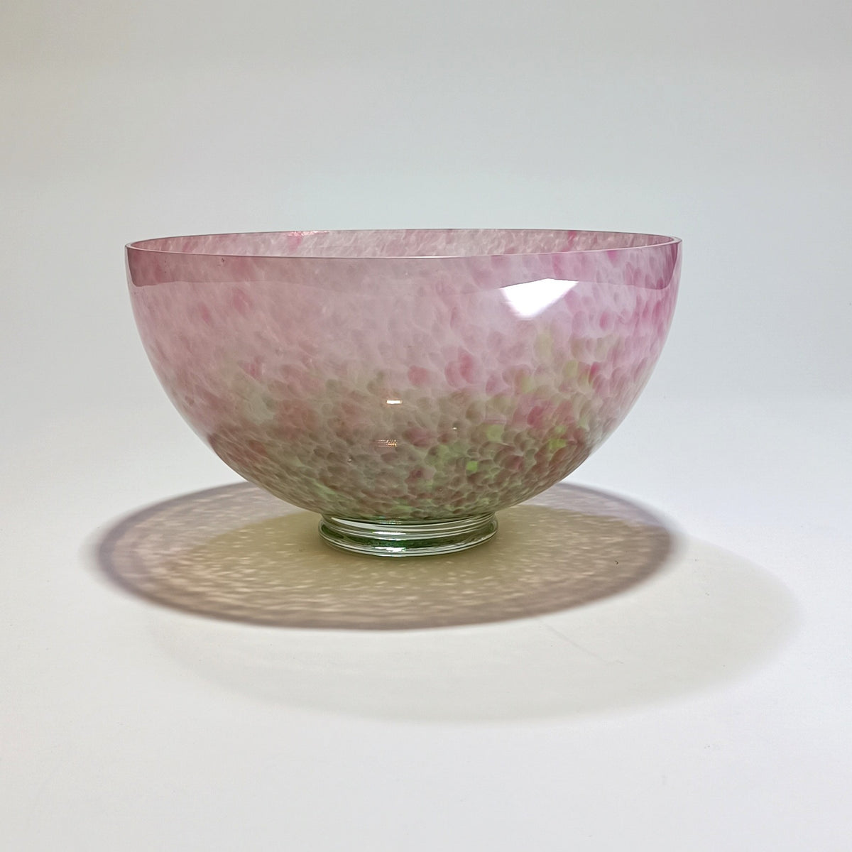 Taça decorativa em vidro soprado, rosa e verde – vista 6