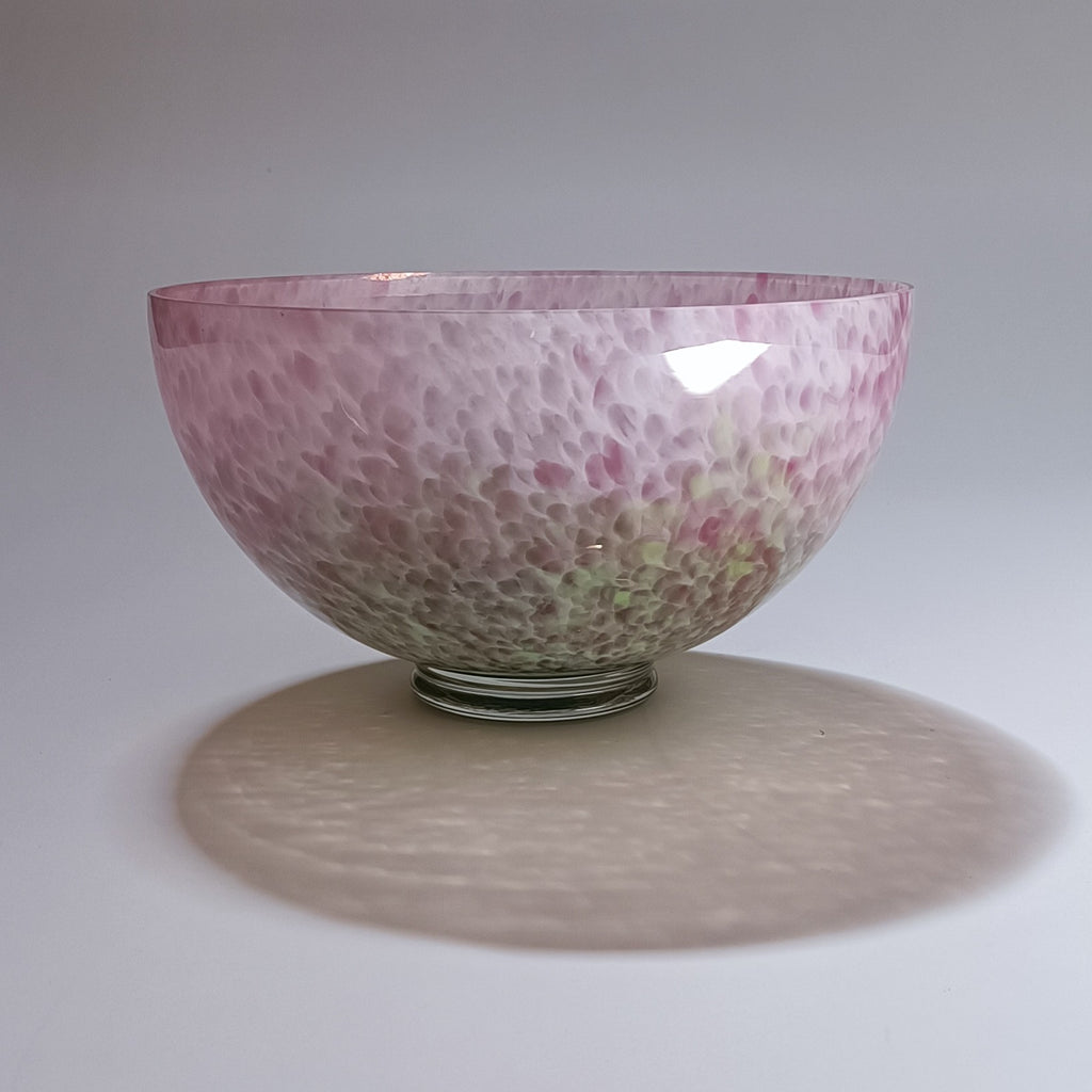 Taça decorativa em vidro soprado, rosa e verde – vista 7