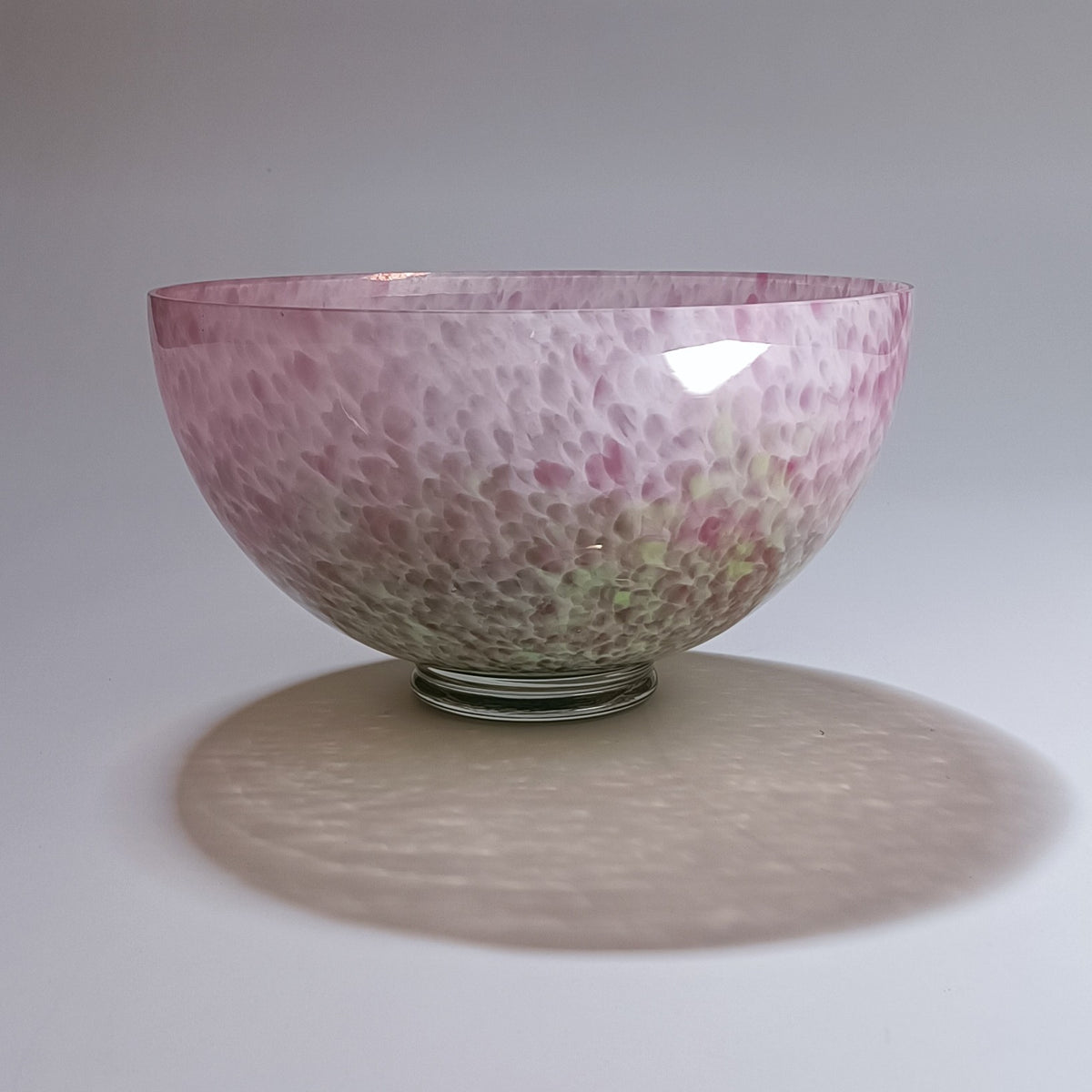 Taça decorativa em vidro soprado, rosa e verde – vista 7