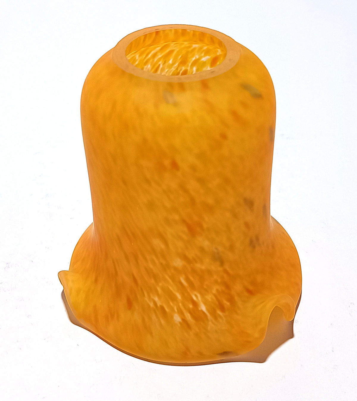Tulipa laranja com grão verde e aba curta, para candeeiro