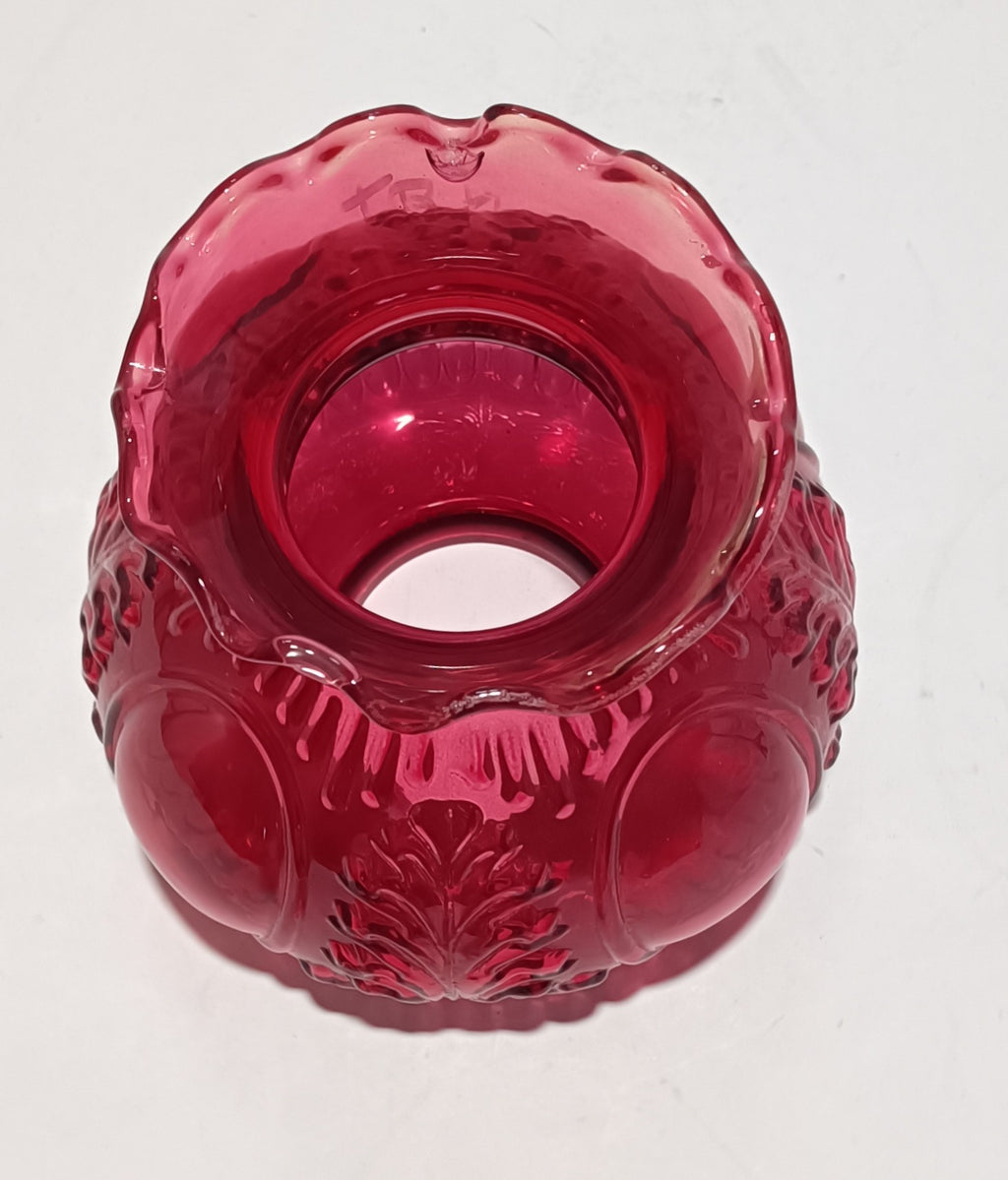 Tulipa em vidro vermelha pintada, para candeeiro – vista 2