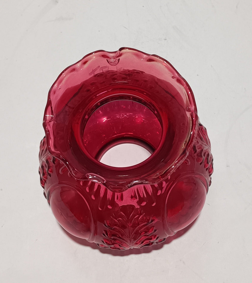 Tulipa em vidro vermelha pintada, para candeeiro – vista 3