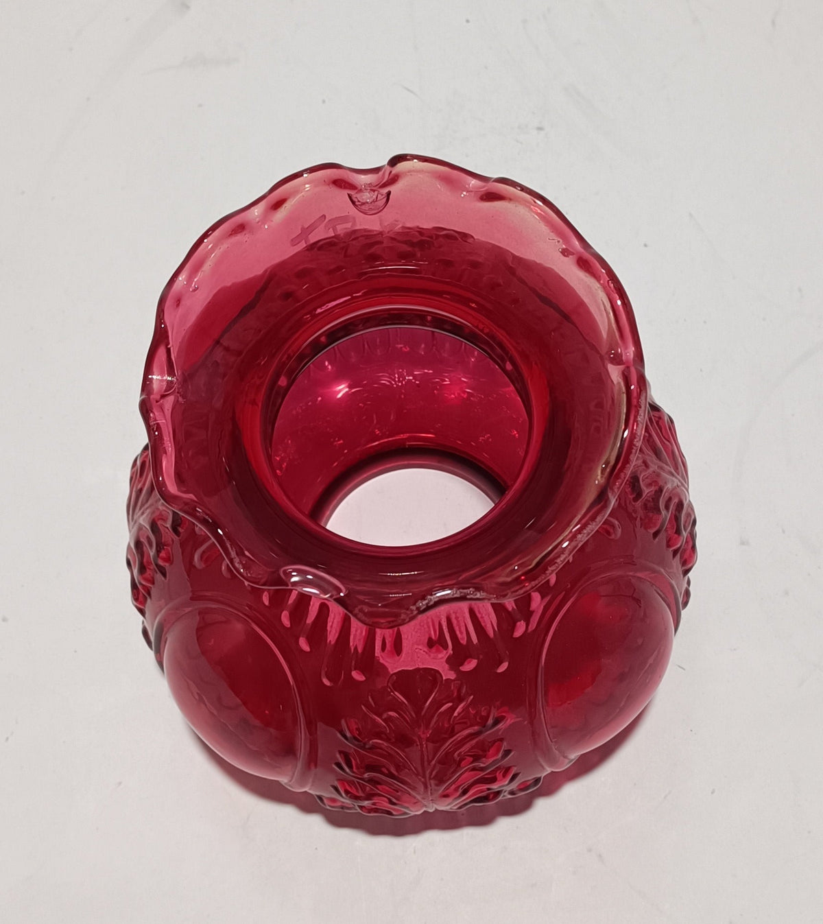 Tulipa em vidro vermelha pintada, para candeeiro – vista 3