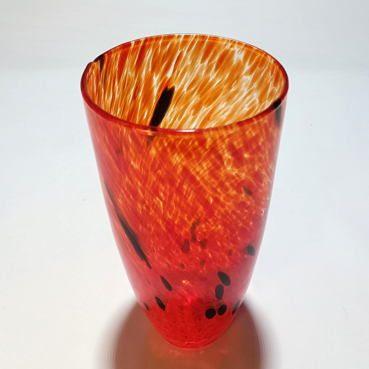 Vaso decorativo em vidro soprado, Fogo – vista 4