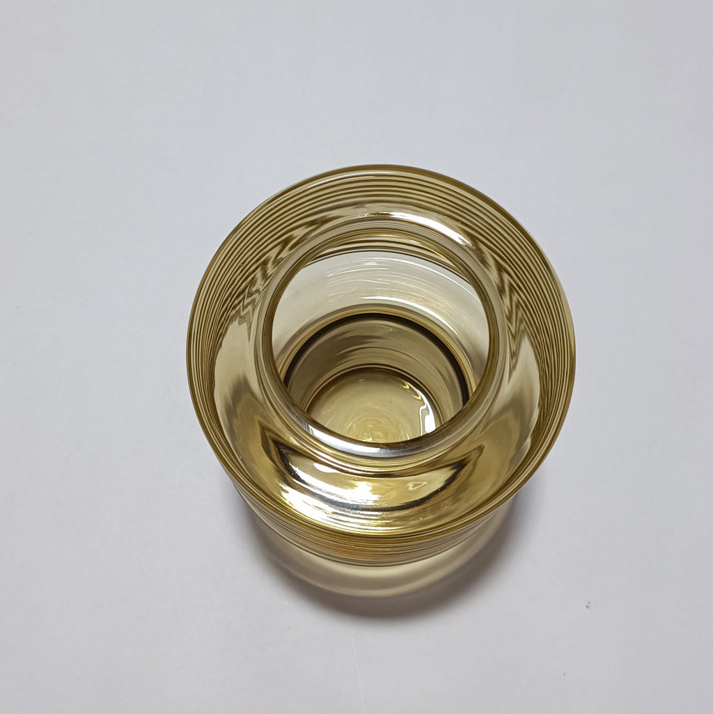 Vaso em vidro soprado, castanho e transparente – vista 3