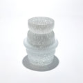 Vaso em vidro soprado ondulado, granulado
