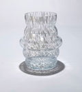 Vaso em vidro soprado ondulado, grão opala