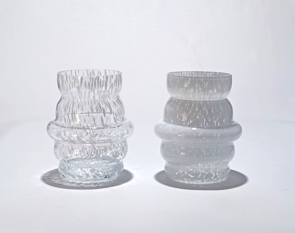 Vaso em vidro soprado ondulado, grão opala – vista 11